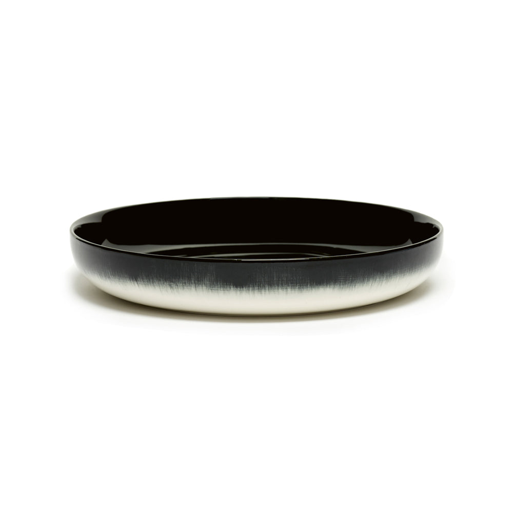 De Set of 4 High Plates Variation B - Off White &amp; Black, 9.45"W