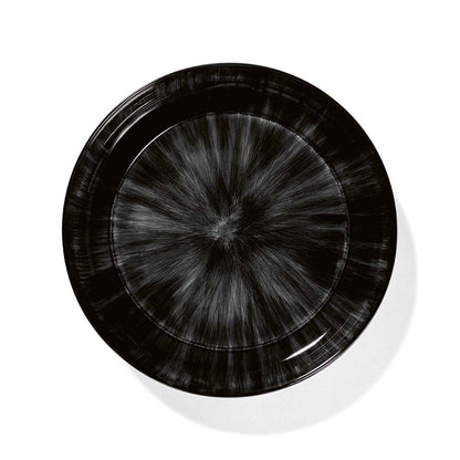 De Set of 4 High Plates Variation C - Off White &amp; Black, 9.45"W
