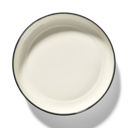 De Set of 4 High Plates Variation D - Off White &amp; Black, 10.63"W