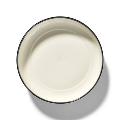 De Set of 4 High Plates Variation D - Off White &amp; Black, 9.45"W