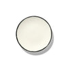 Dé Dessert Plates Variation 1 - Set of 4, Off White and Black
