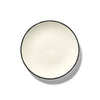 Dé Breakfast Plates Variation 1 - Set of 4, Off White and Black