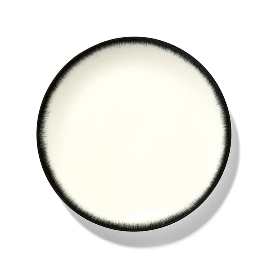 De Set of 4 Plates Variation 3 - Off White &amp; Black, 9.45"W