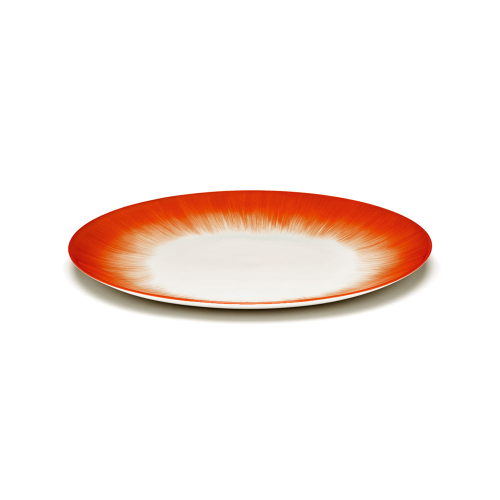 De Set of 4 Plates Variation 5 - Off White &amp; Red, 9.45"W