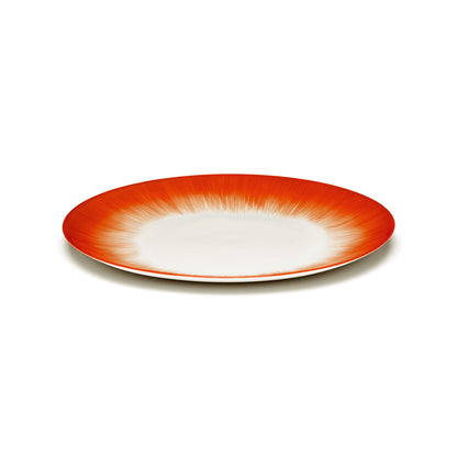 De Set of 4 Plates Variation 5 - Off White &amp; Red, 9.45"W