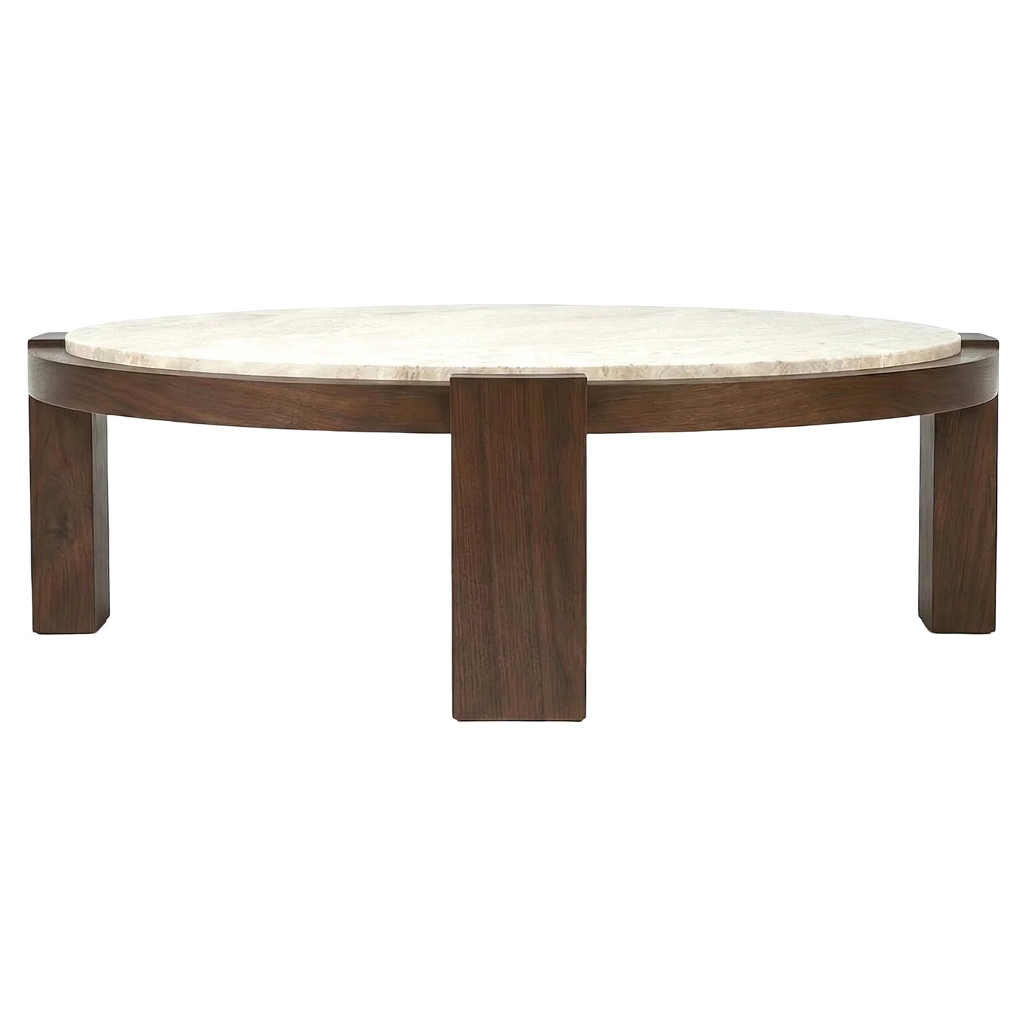 Dean Coffee Table - Travertine, Walnut