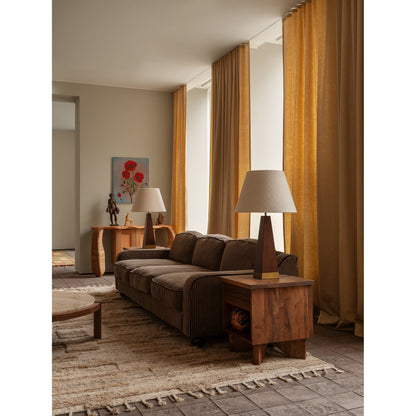 Dean Coffee Table - Travertine, Walnut
