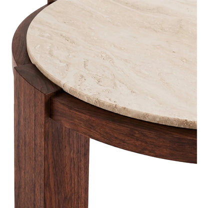 Dean Coffee Table - Travertine, Walnut