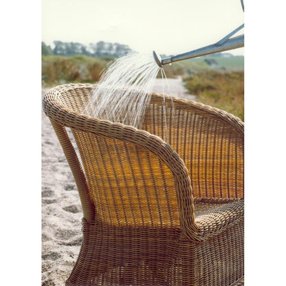 Derby Chair - Gray Seat Cushion, Natural Weave Frame