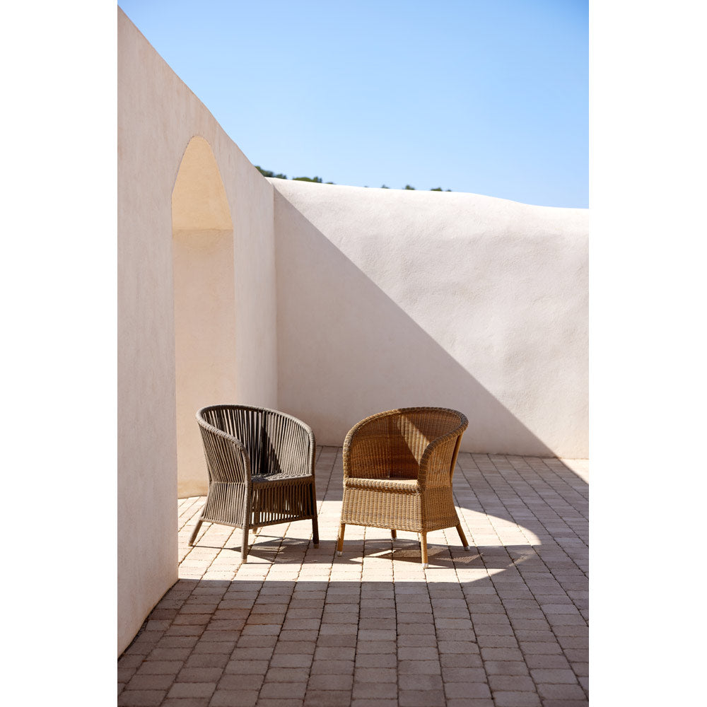 Derby Chair - Taupe Free Seat Cushion, Natural Weave Frame