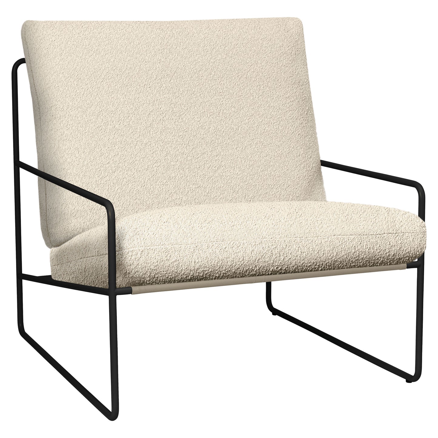 Desert 1-Seater Outdoor Sofa - Off White, Black Frame