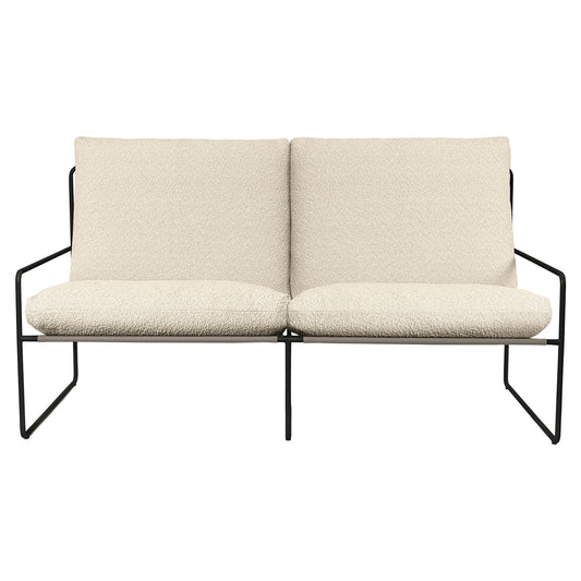 Desert 2-Seater Outdoor Sofa - Off White, Black Frame
