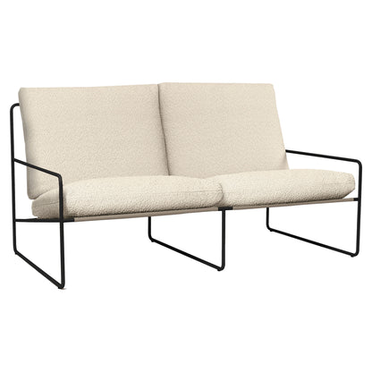 Desert 2-Seater Outdoor Sofa - Off White, Black Frame