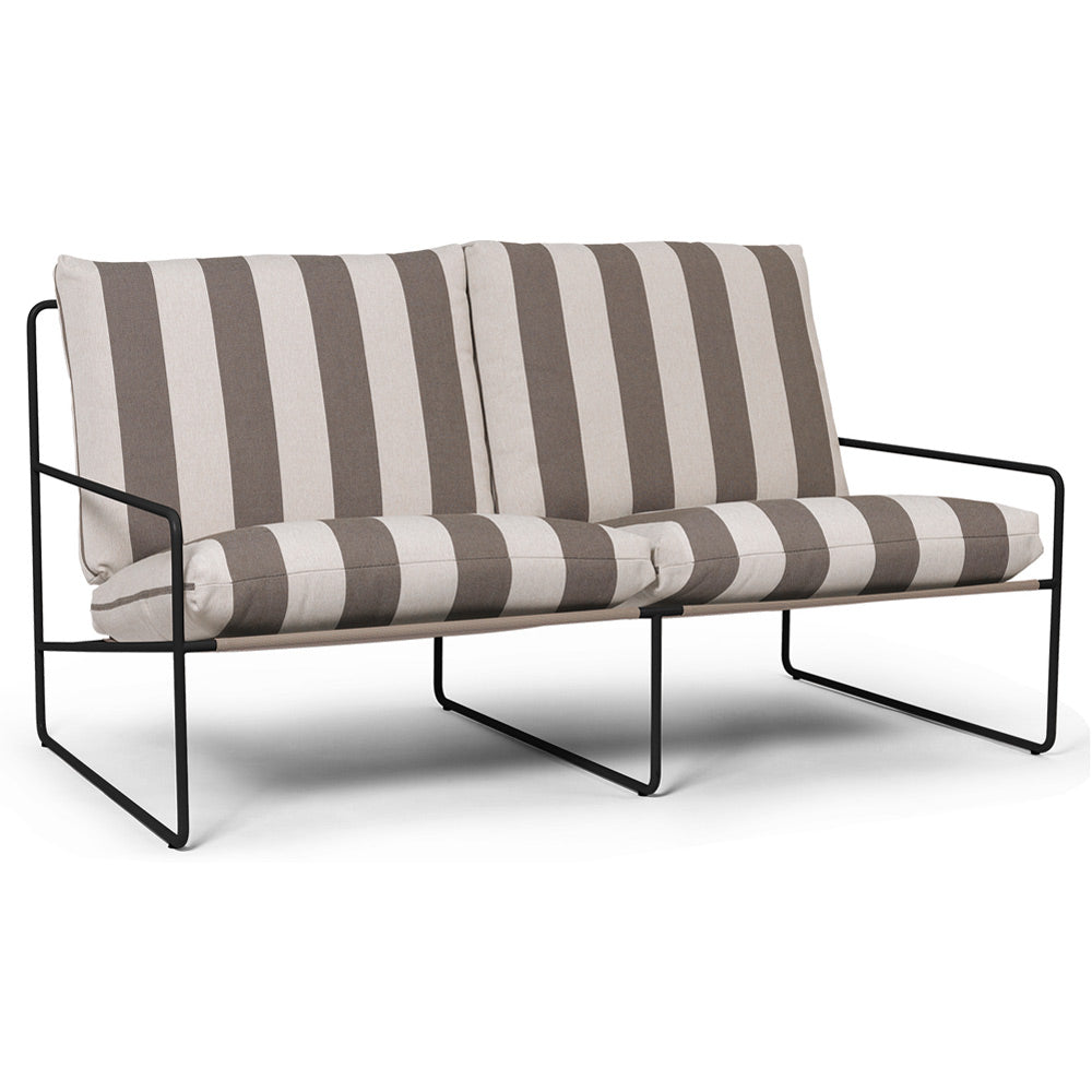 Desert 2-seater Stripe - Black, Chocolate