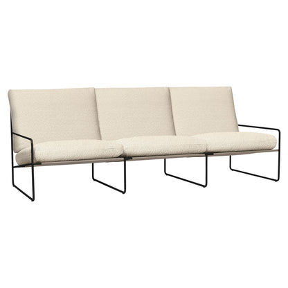 Desert 3-Seater Outdoor Sofa - Off White, Black Frame