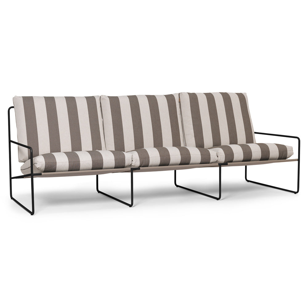 Desert 3-seater Stripe - Black, Chocolate