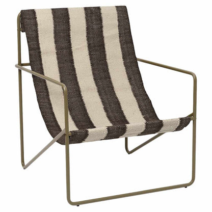 Desert Lounge Chair - Olive, Off-white, Chocolate
