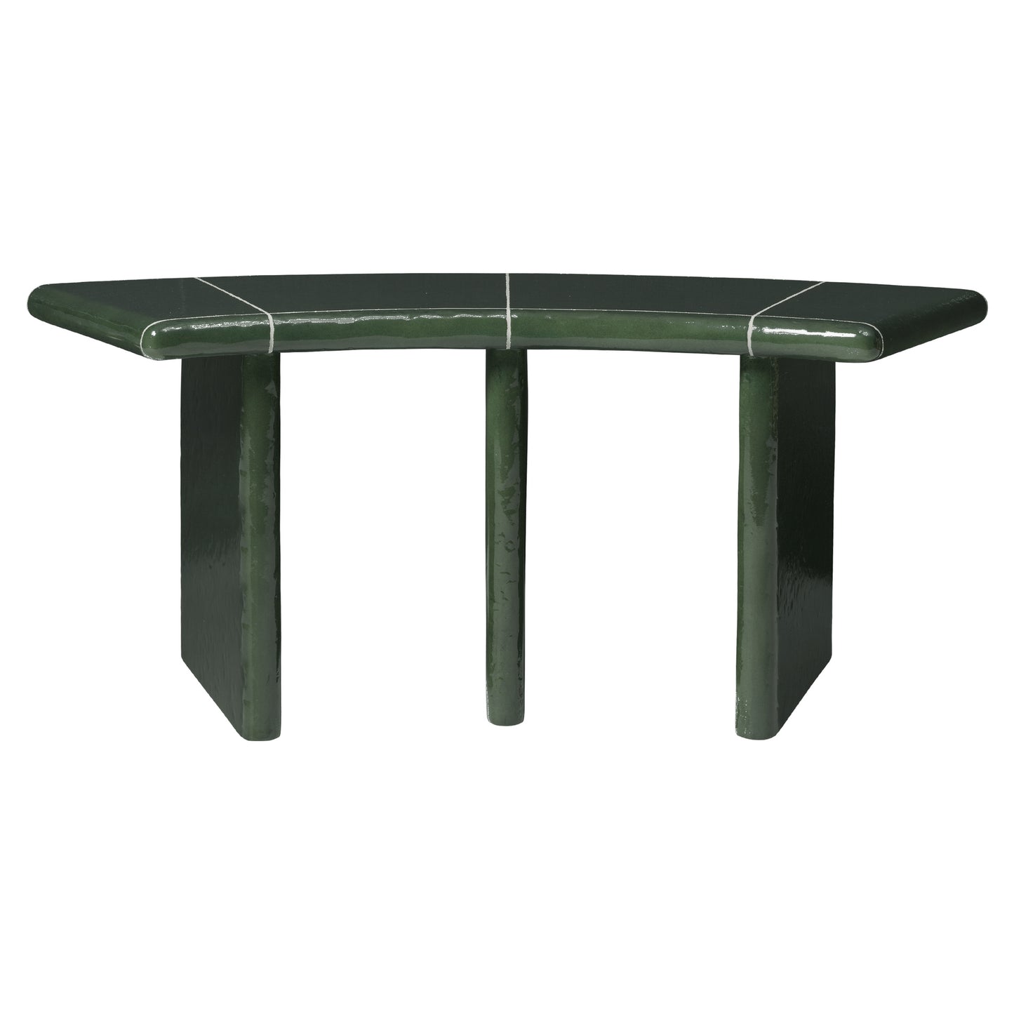 Deya Curved Bench - Dark Green