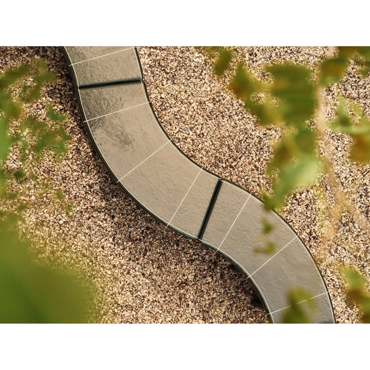Deya Curved Bench - Dark Green