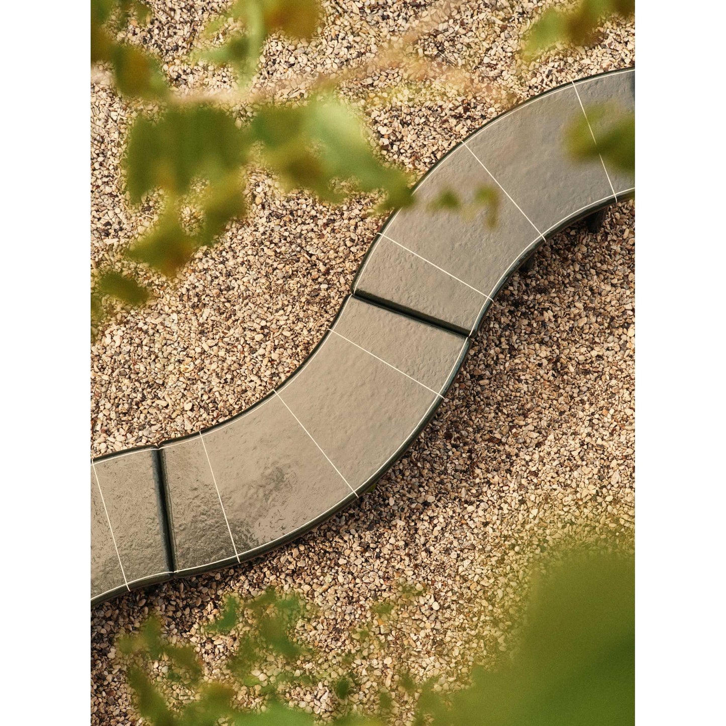 Deya Curved Bench - Dark Green
