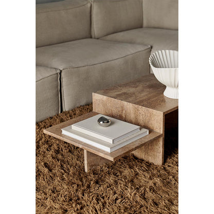 Distinct Coffee Table - Dark Brown Travertine