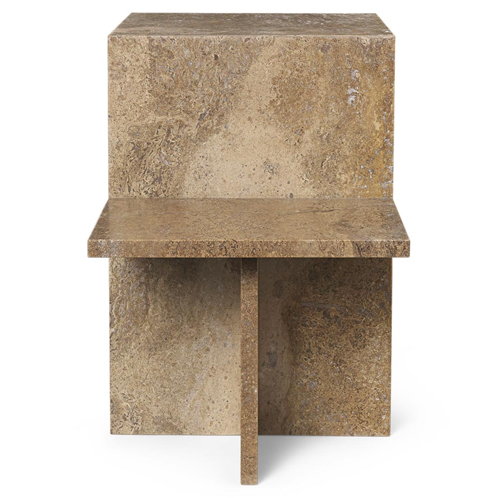 Distinct Side Table - Dark Brown Travertine