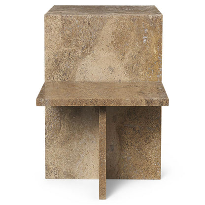 Distinct Side Table - Dark Brown Travertine