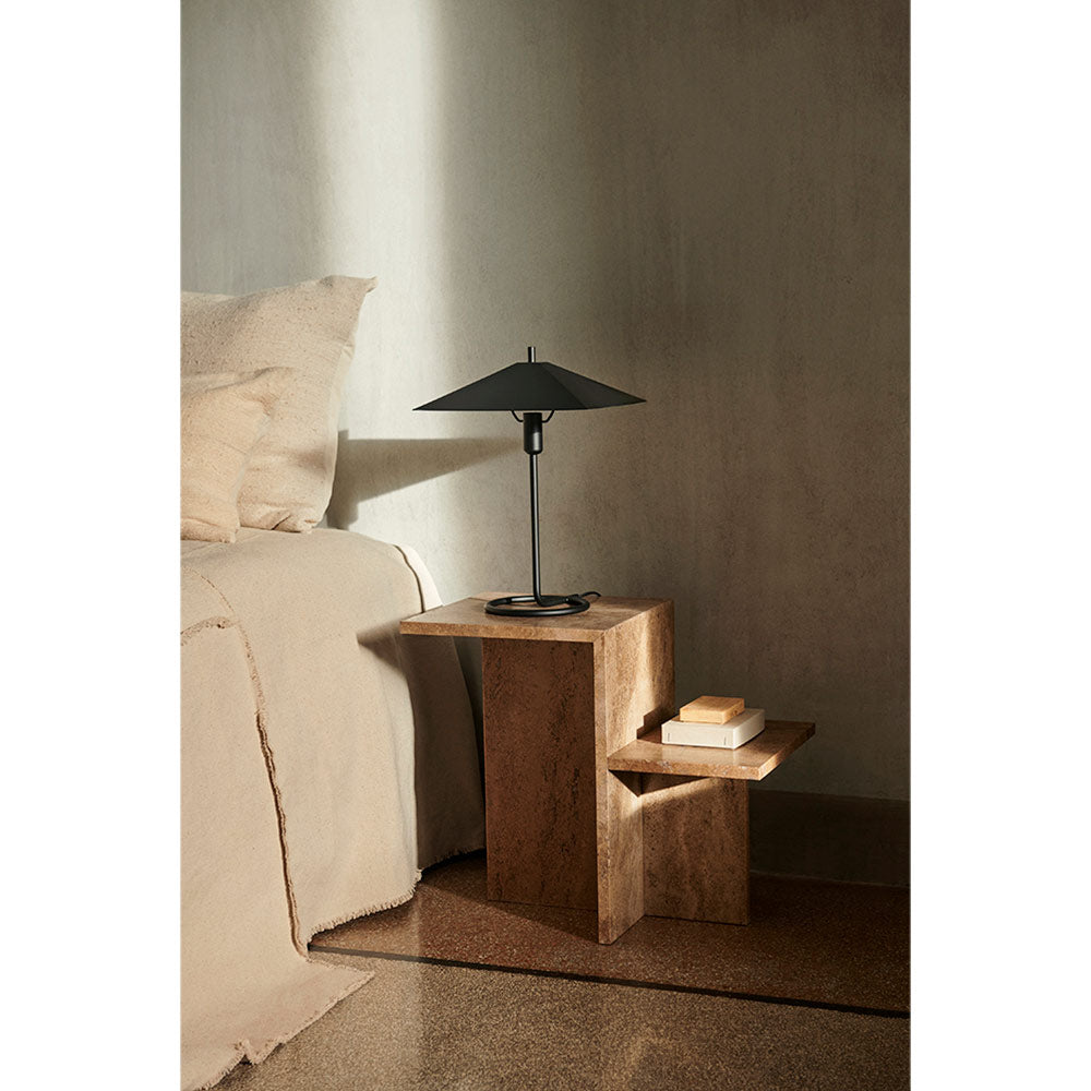 Distinct Side Table - Dark Brown Travertine