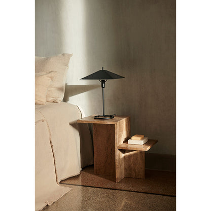 Distinct Side Table - Dark Brown Travertine