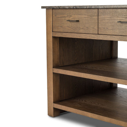 Divina Kitchen Island - Warm Gray Marble