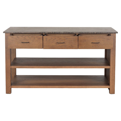 Divina Kitchen Island - Warm Gray Marble