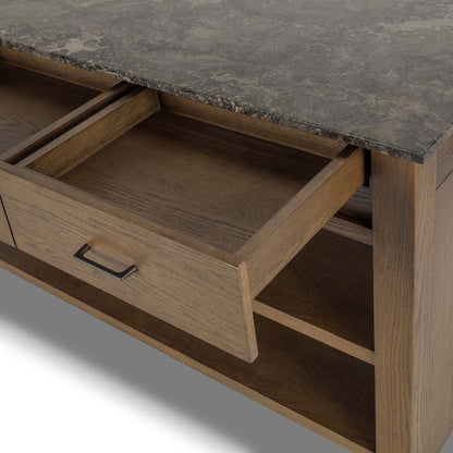 Divina Kitchen Island - Warm Gray Marble