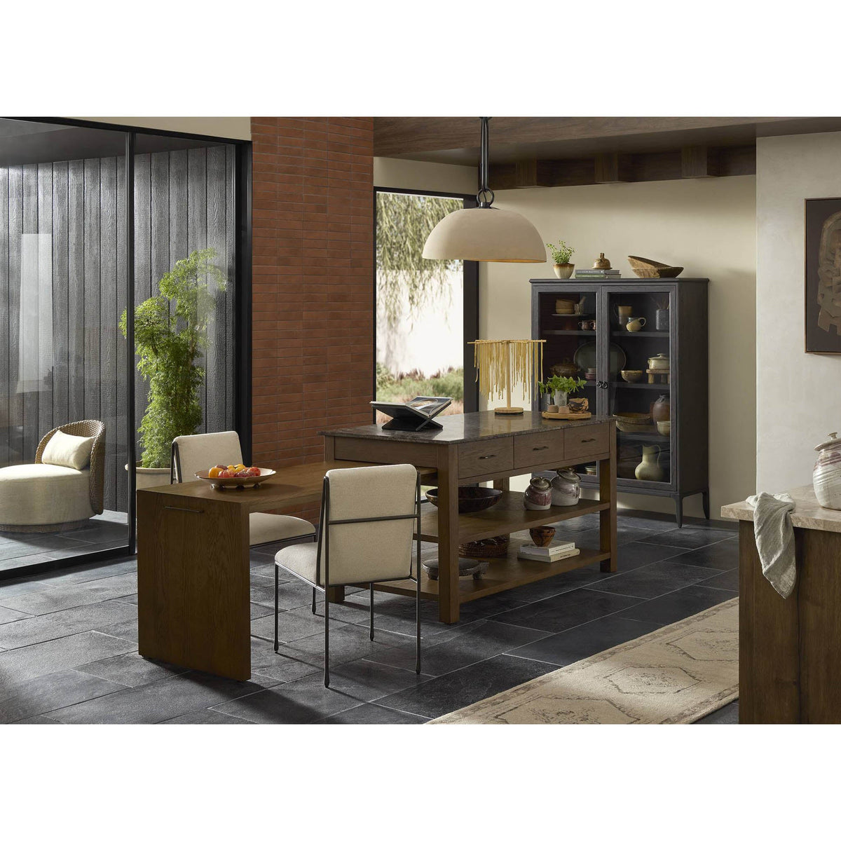 Divina Kitchen Island - Warm Gray Marble
