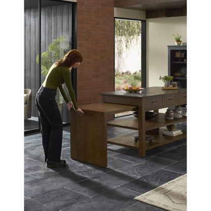Divina Kitchen Island - Warm Gray Marble