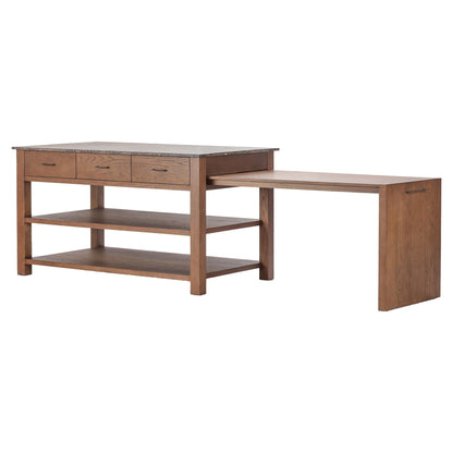 Divina Kitchen Island - Warm Gray Marble