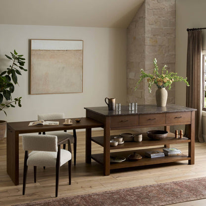 Divina Kitchen Island - Warm Gray Marble