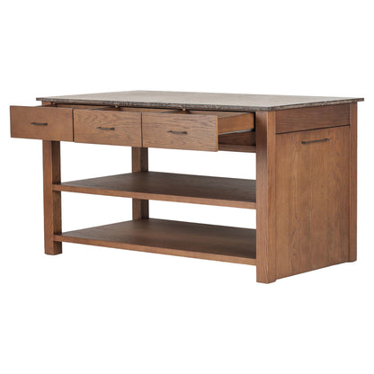 Divina Kitchen Island - Warm Gray Marble