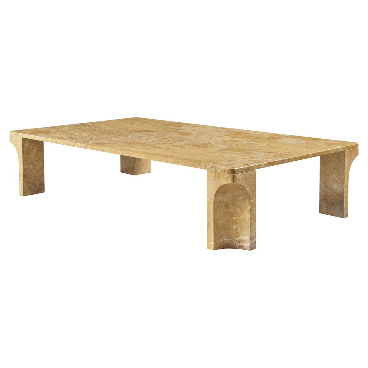 Doric Rectangular Coffee Table - Honey Amber