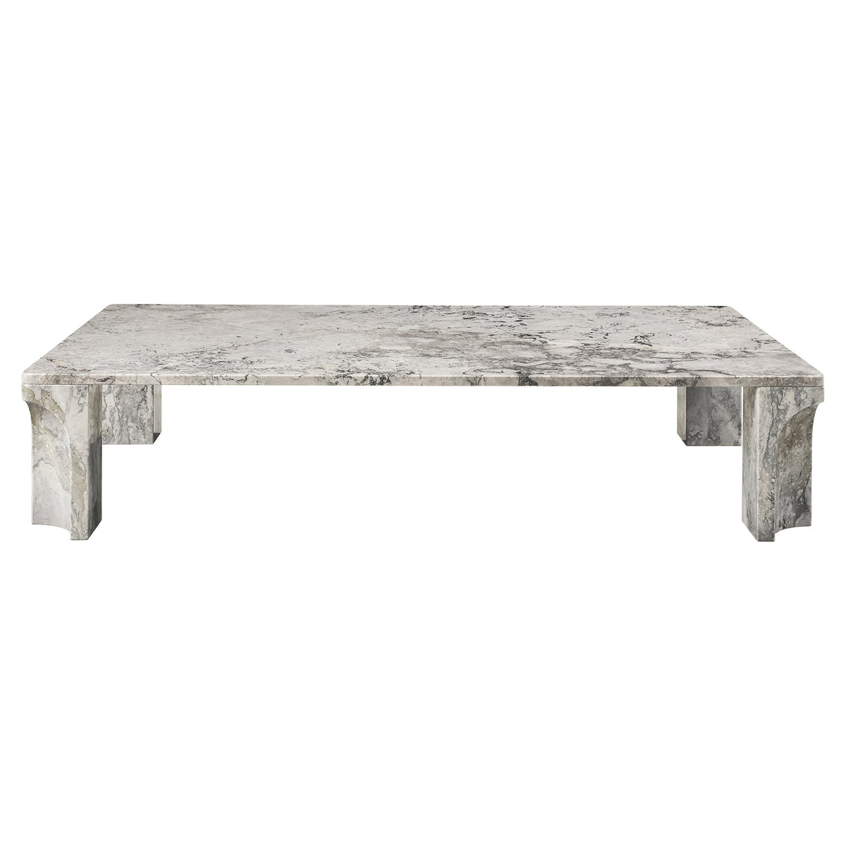 Doric Rectangular Coffee Table - Stormy Gray Marble