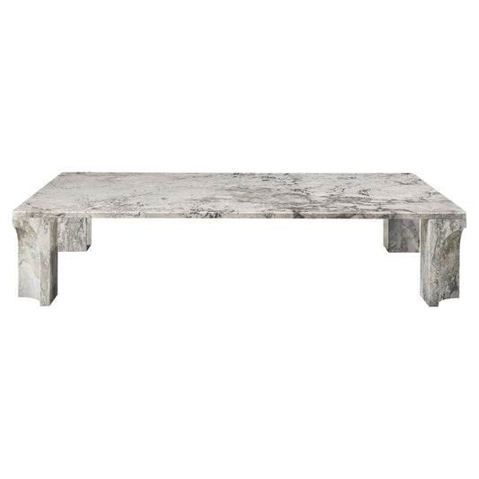 Doric Rectangular Coffee Table - Stormy Gray Marble