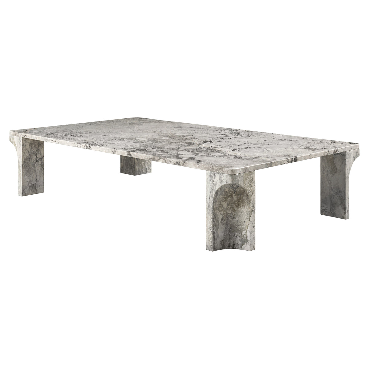 Doric Rectangular Coffee Table - Stormy Gray Marble