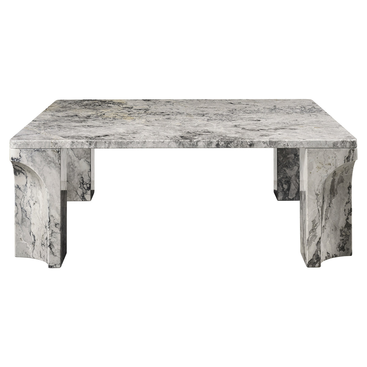 Doric Square Coffee Table - Stormy Gray Marble