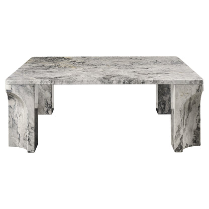 Doric Square Coffee Table - Stormy Gray Marble