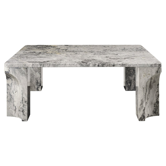 Doric Square Coffee Table - Stormy Gray Marble