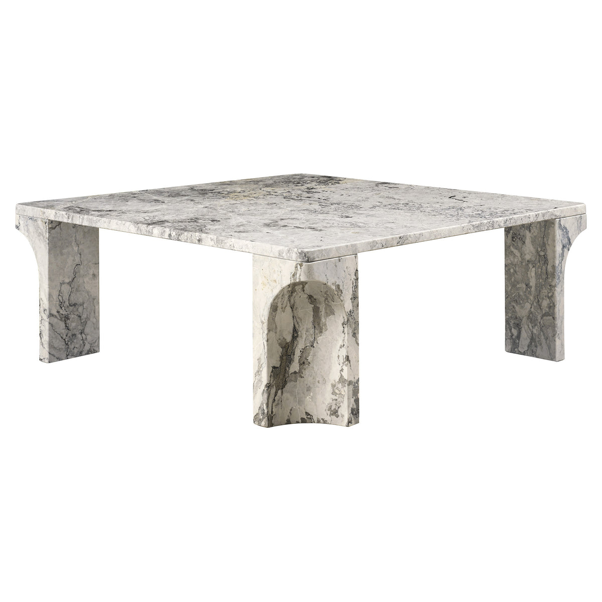 Doric Square Coffee Table - Stormy Gray Marble