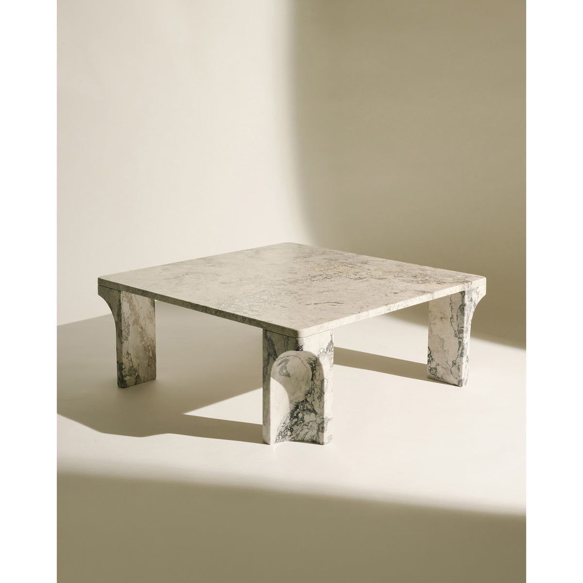 Doric Square Coffee Table - Stormy Gray Marble
