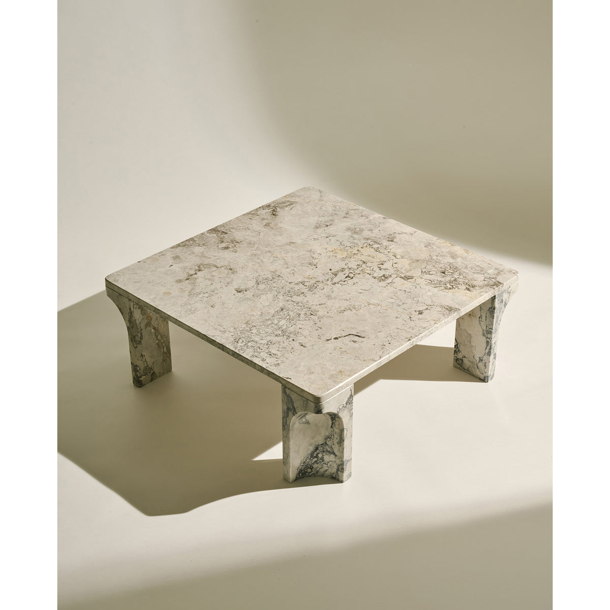 Doric Square Coffee Table - Stormy Gray Marble