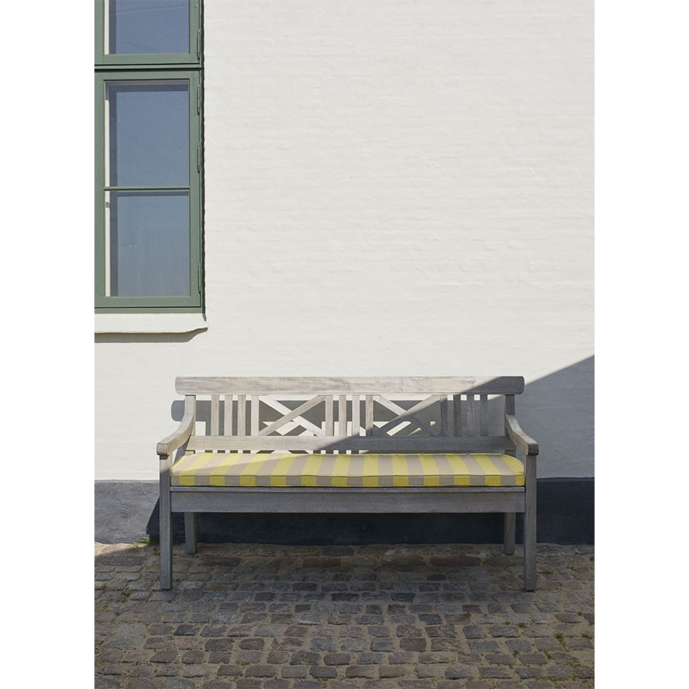 Drachmann Outdoor Bench Cushion - Lemon/Sand Stripe
