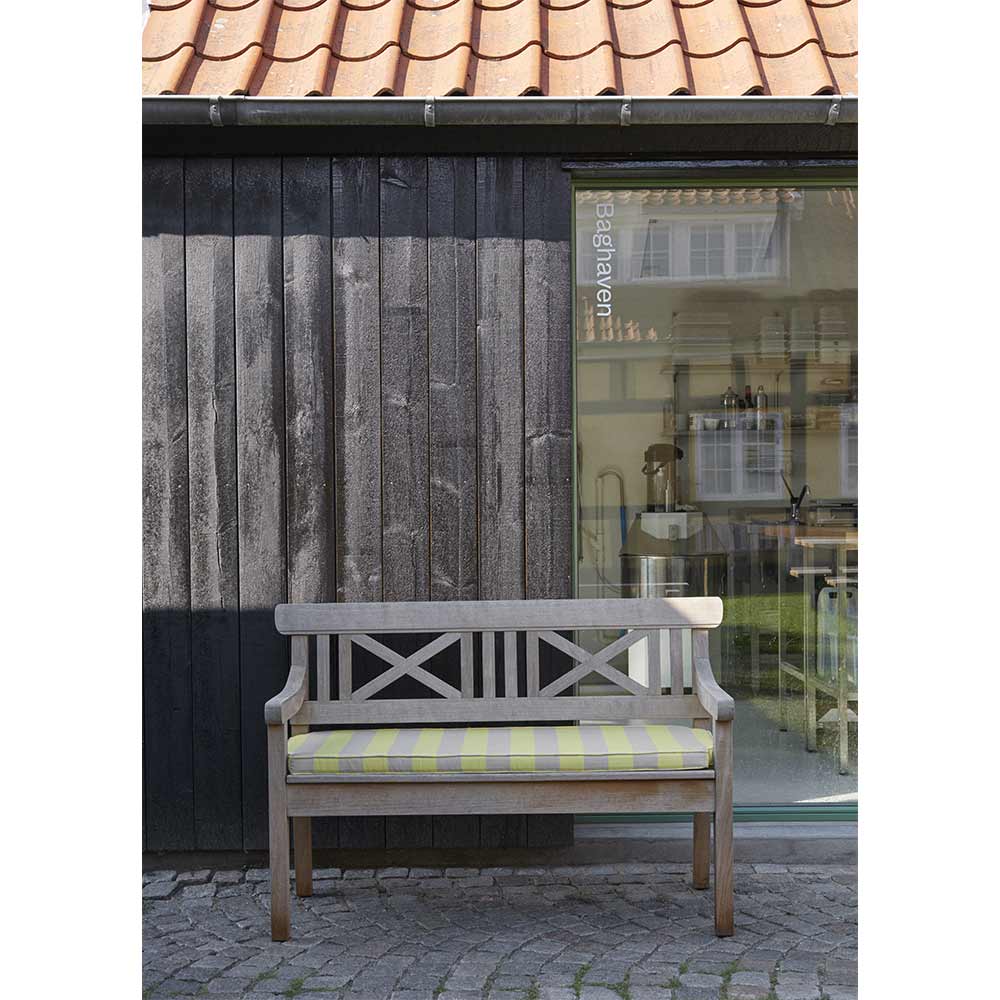 Drachmann Outdoor Bench Cushion - Lemon/Sand Stripe