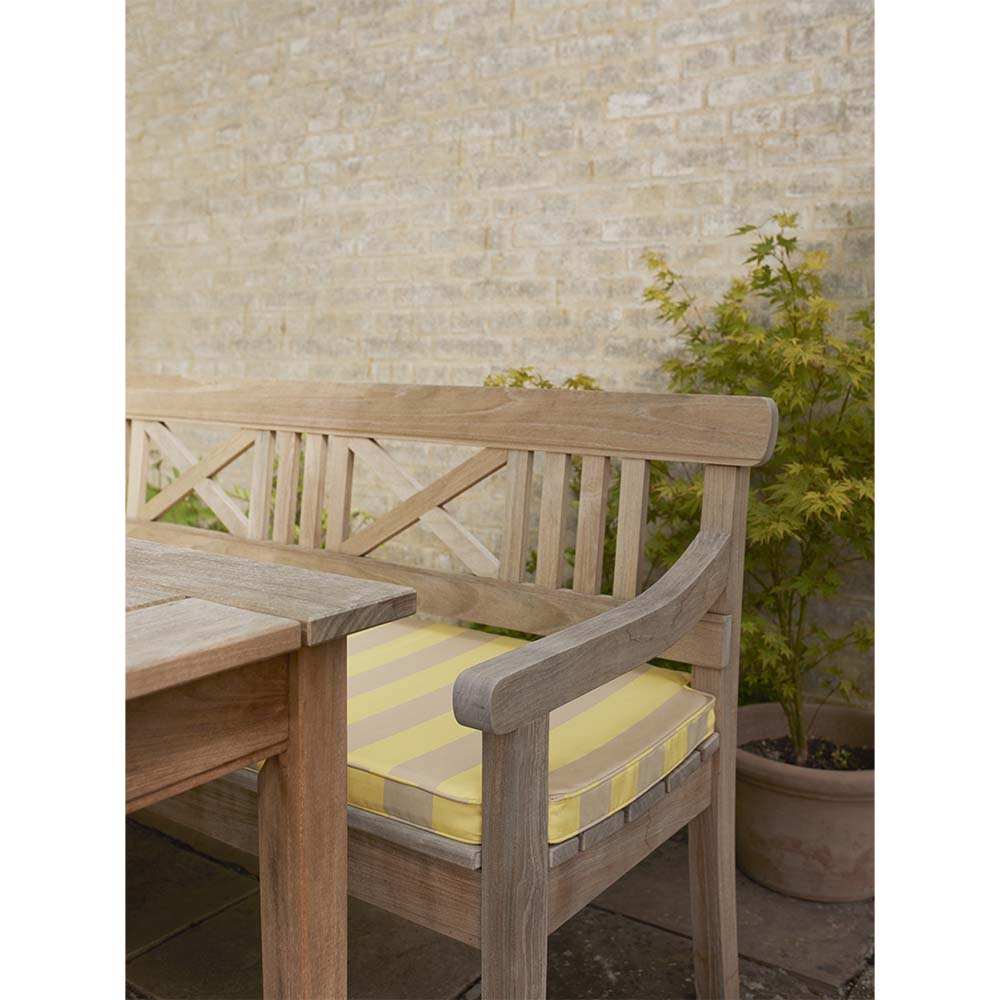 Drachmann Outdoor Bench Cushion - Lemon/Sand Stripe